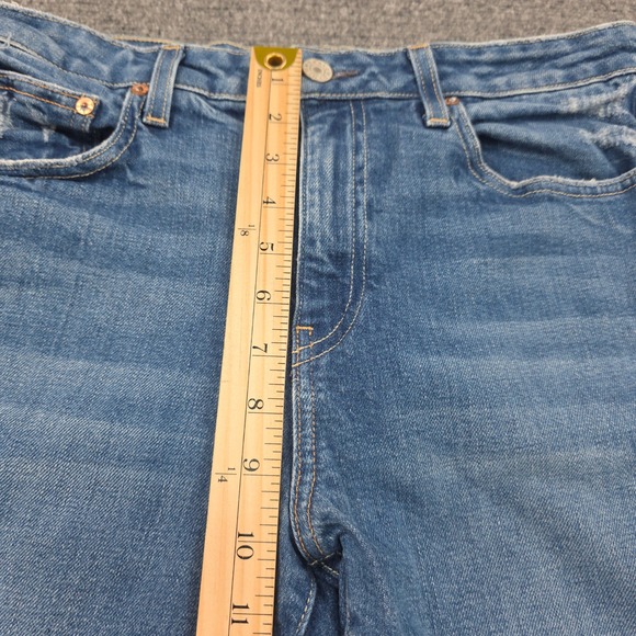 Trave Colette Jeans Womens 31 Blue Denim Kick Flare Cropped Frayed Hem - Picture 4 of 9